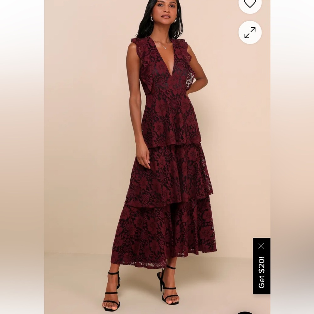 Lulu’s Burgundy tiered dress - NWT